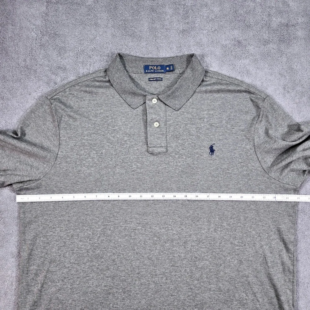 Polo Ralph Lauren Polo Shirt Mens XL Grey Excellent Pima Soft Touch Short Sleeve